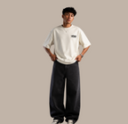 "MONEY" Typography Back-Print Oversized T-Shirt - Off-White