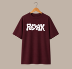 Heavyweight Streetwear "RELAX" Oversized Tee - Wine Red