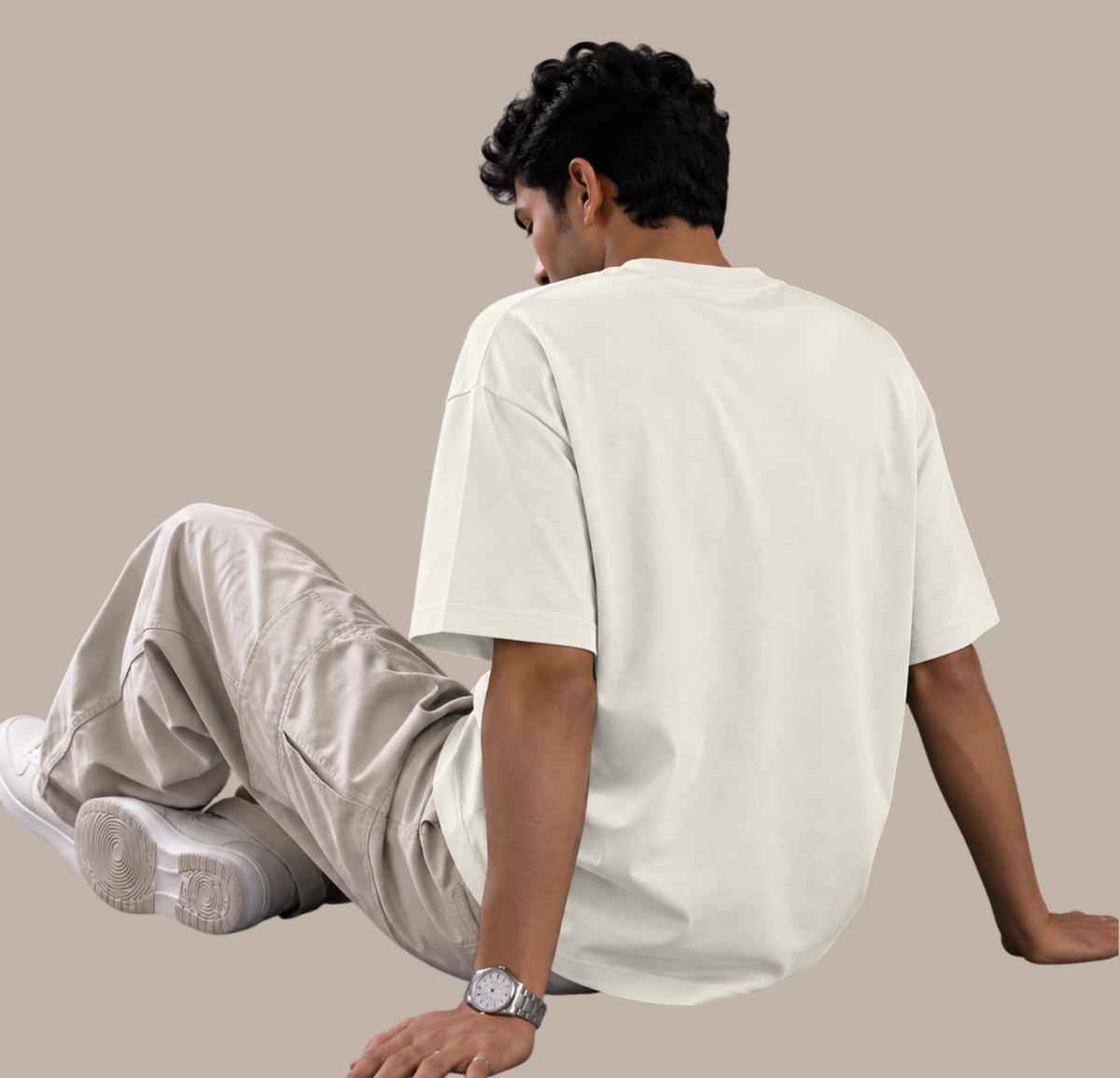 "Enjoy Every Moment" Bicycle Graphic Oversized T-Shirt - Off-White