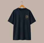 Mystical Astrology Graphic Oversized Streetwear Tee - Navy Blue